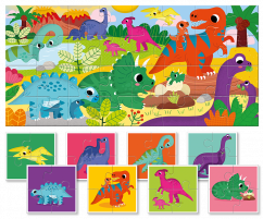 Ludattica - Oboustranné puzzle pro nejmenší Dinosauři - baby puzzle
