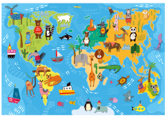 Ludattica - Obří podlahové puzzle Mapa světa - Giant Puzzle