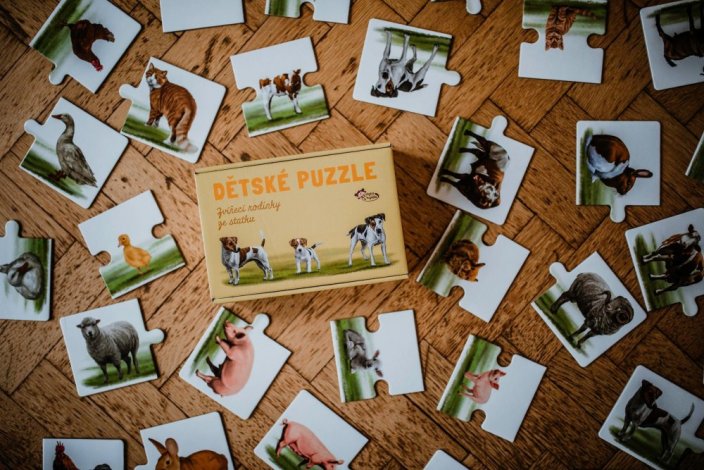 Chytrá opička - Dětské puzzle Trio Puzzle, Zvířátka ze statku