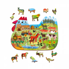 Ludattica - Dřevěné puzzle Farma - Woody
