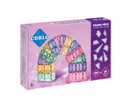 COBLO - Magnetická stavebnice 100 dílů Pastel + 10 třpytivých dílů zdarma
