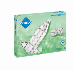 COBLO - Magnetická stavebnice 20 dílů - průhledné